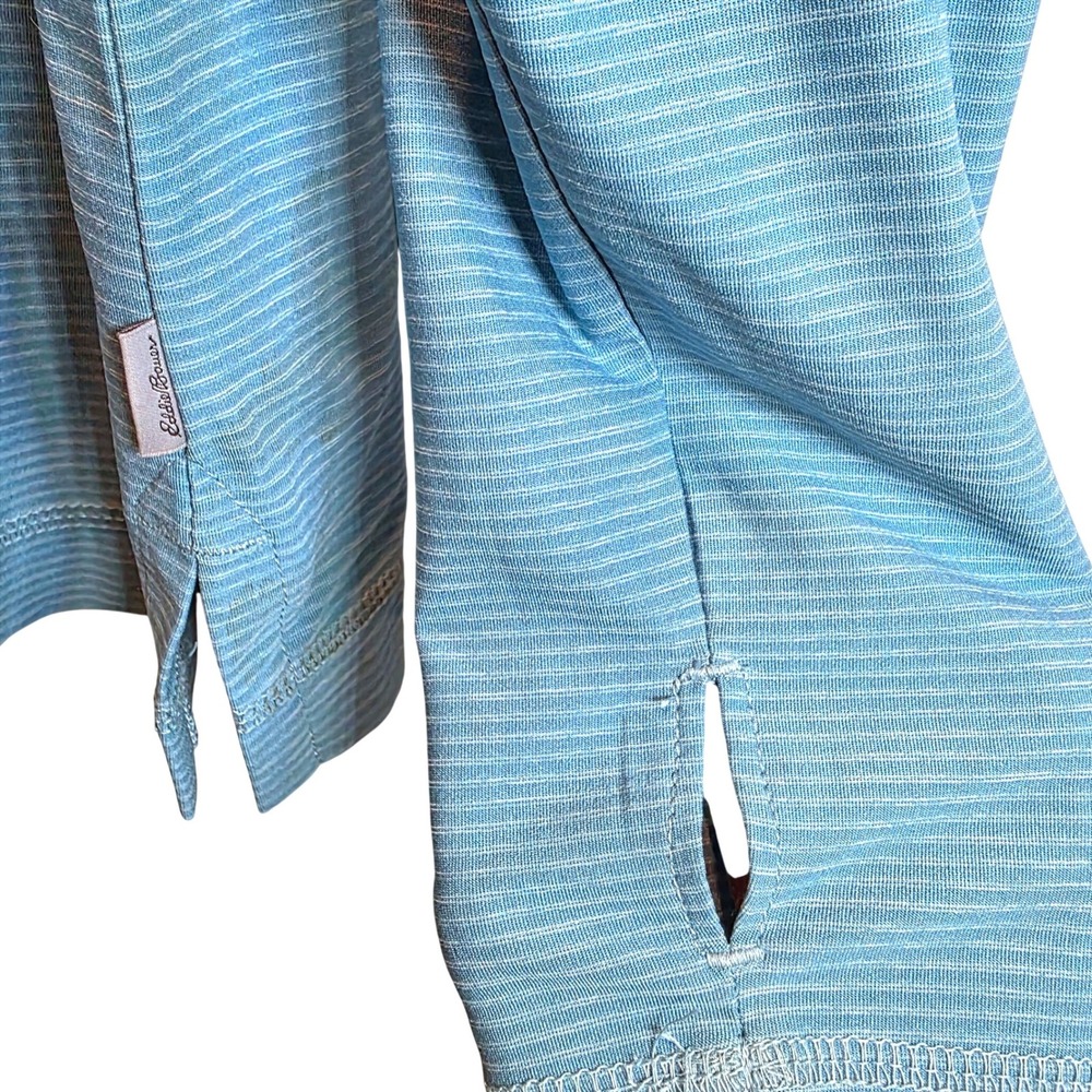 Eddie Bauer Infinity Hoodie Top Pullover Long Sleeve Womens Large Blue Stripe - Picture 6 of 12